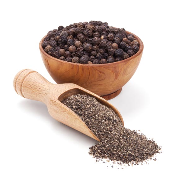 Piperine: Active ingredient Black Pepper enhances the action of curcumin.